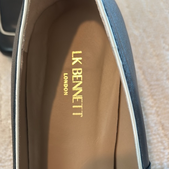 LK Bennett Black Leather Loafers with Gold Accent EUC - Picture 6 of 6